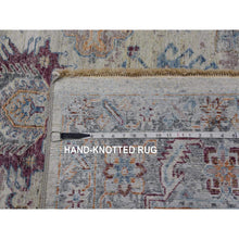 Load image into Gallery viewer, 9&#39;x12&#39; Stone Washed, Hand Knotted Caucasian Gul Motifs, Zero Pile With Distinct Abrash, Distressed And Sheared Down Pure Wool, Oriental Rug FWR450990