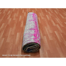 Load image into Gallery viewer, 9&#39;1&quot;x12&#39; Ivory, THE CARDIAC, Sari Silk with Textured Wool Hand Knotted, Oriental Rug FWR451044
