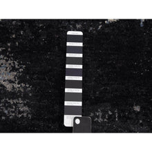 Load image into Gallery viewer, 7&#39;10&quot;x9&#39;10&quot; Black And Gray, Modern Abstract Design, Pure Wool Hand Knotted, Oriental Rug FWR451068