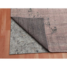 Load image into Gallery viewer, 8&#39;9&quot;x12&#39;2&quot; Pink And Gray, Hand Knotted Erased Persian Design, Zero Pile Pure Silk, Oriental Rug FWR451080