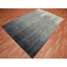 Load image into Gallery viewer, 6&#39;1&quot;x9&#39;2&quot; Gray And Black, Modern Ombre Design Densely Woven, Pure Wool Hand Knotted, Oriental Rug FWR451092