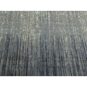 6'1"x9'2" Gray And Black, Modern Ombre Design Densely Woven, Pure Wool Hand Knotted, Oriental Rug FWR451092