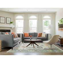 Load image into Gallery viewer, 8&#39;x10&#39; Light Gray, Soft Wool Hand Knotted, Oushak Salt And Pepper Design, Vegetable Dyes Thick And Plush Washed Out, Oriental Rug FWR451116