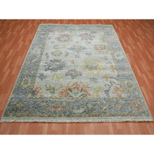 Load image into Gallery viewer, 8&#39;x10&#39; Light Gray, Soft Wool Hand Knotted, Oushak Salt And Pepper Design, Vegetable Dyes Thick And Plush Washed Out, Oriental Rug FWR451116