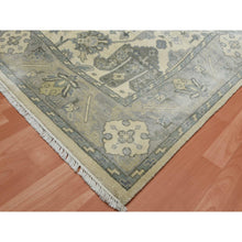 Load image into Gallery viewer, 9&#39;1&quot;x12&#39;1&quot; Monochromatic Colors, 100% Pure and Real Silk Hand Knotted, Oushak with Geometric Pattern, Oriental Rug FWR451152
