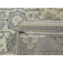 Load image into Gallery viewer, 9&#39;1&quot;x12&#39;1&quot; Monochromatic Colors, 100% Pure and Real Silk Hand Knotted, Oushak with Geometric Pattern, Oriental Rug FWR451152