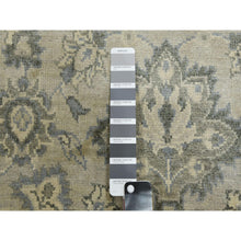 Load image into Gallery viewer, 8&#39;6&quot;x12&#39; Oushak Design With Silver Monochromatic Color Shades And Touches Of Gold, 100% Real And Pure Silk, Washed Out Hand Knotted, Oriental Rug FWR451158