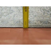 Load image into Gallery viewer, 8&#39;6&quot;x12&#39; Oushak Design With Silver Monochromatic Color Shades And Touches Of Gold, 100% Real And Pure Silk, Washed Out Hand Knotted, Oriental Rug FWR451158