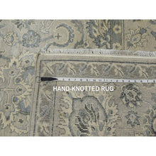 Load image into Gallery viewer, 8&#39;6&quot;x12&#39; Oushak Design With Silver Monochromatic Color Shades And Touches Of Gold, 100% Real And Pure Silk, Washed Out Hand Knotted, Oriental Rug FWR451158