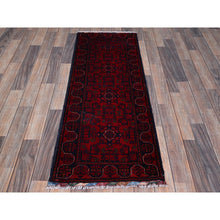 Load image into Gallery viewer, 1&#39;9&quot;x4&#39;10&quot; Angels Red, Afghan Khamyab With Tribal Motifs Pattern, Hand Knotted, Soft 100% Wool, Vegetable Dyes, Short &amp; Narrow Runner, Oriental Rug FWR4506