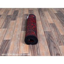 Load image into Gallery viewer, 1&#39;9&quot;x4&#39;10&quot; Angels Red, Afghan Khamyab With Tribal Motifs Pattern, Hand Knotted, Soft 100% Wool, Vegetable Dyes, Short &amp; Narrow Runner, Oriental Rug FWR4506