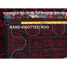 Load image into Gallery viewer, 1&#39;9&quot;x4&#39;10&quot; Angels Red, Afghan Khamyab With Tribal Motifs Pattern, Hand Knotted, Soft 100% Wool, Vegetable Dyes, Short &amp; Narrow Runner, Oriental Rug FWR4506