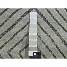 Load image into Gallery viewer, 9&#39;x12&#39;1&quot; Ivory, Modern Roman Key Design, Pure Raised Silk with Textured Oxidized Wool, Hand Knotted, Oriental Rug FWR451200