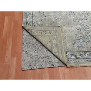8'2"x9'10" Light Gray, Oushak All Over Design, Pure Wool Hand Knotted, Oriental Rug FWR451236