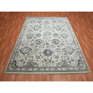 8'2"x10'5" Ivory, 100% Wool Anatolian Design Oushak, Hand Knotted Oriental Rug FWR451242