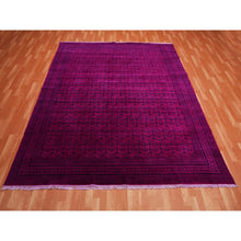 Load image into Gallery viewer, 8&#39;x9&#39;7&quot; Overdyed Pink, 100% Cotton Hand Knotted Agra With Small Repetitive Mughal Design, Oriental Rug FWR451272