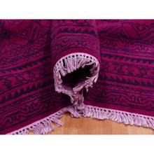 Load image into Gallery viewer, 8&#39;x9&#39;7&quot; Overdyed Pink, 100% Cotton Hand Knotted Agra With Small Repetitive Mughal Design, Oriental Rug FWR451272