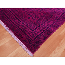 Load image into Gallery viewer, 8&#39;x9&#39;7&quot; Overdyed Pink, 100% Cotton Hand Knotted Agra With Small Repetitive Mughal Design, Oriental Rug FWR451272