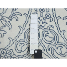 Load image into Gallery viewer, 9&#39;4&quot;x11&#39;9&quot; Ivory, 100% Cotton, Agra With Mughal Flower Bouquet Design Hand Knotted, Oriental Rug FWR451284