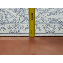 Load image into Gallery viewer, 9&#39;4&quot;x11&#39;9&quot; Ivory, 100% Cotton, Agra With Mughal Flower Bouquet Design Hand Knotted, Oriental Rug FWR451284