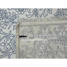 Load image into Gallery viewer, 9&#39;4&quot;x11&#39;9&quot; Ivory, 100% Cotton, Agra With Mughal Flower Bouquet Design Hand Knotted, Oriental Rug FWR451284