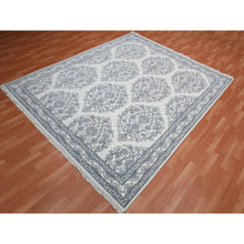 Load image into Gallery viewer, 8&#39;x9&#39;9&quot; Ivory, Hand Knotted 100% Cotton, Agra With Mughal Flower Bouquet Design, Oriental Rug FWR451290