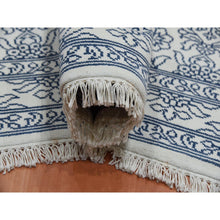 Load image into Gallery viewer, 8&#39;x9&#39;9&quot; Ivory, Hand Knotted 100% Cotton, Agra With Mughal Flower Bouquet Design, Oriental Rug FWR451290