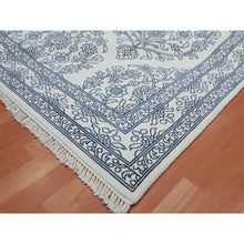 Load image into Gallery viewer, 8&#39;x9&#39;9&quot; Ivory, Hand Knotted 100% Cotton, Agra With Mughal Flower Bouquet Design, Oriental Rug FWR451290