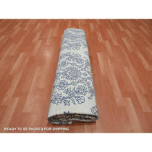 Load image into Gallery viewer, 8&#39;x9&#39;9&quot; Ivory, Hand Knotted 100% Cotton, Agra With Mughal Flower Bouquet Design, Oriental Rug FWR451290