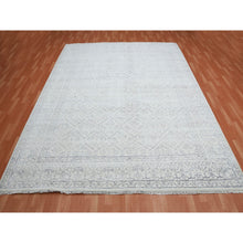 Load image into Gallery viewer, 9&#39;1&quot;x11&#39;10&quot; Ivory, Hand Knotted 100% Cotton, Agra With Mughal Flower Bouquet Trellis Design, Oriental Rug FWR451302