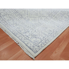 Load image into Gallery viewer, 9&#39;1&quot;x11&#39;10&quot; Ivory, Hand Knotted 100% Cotton, Agra With Mughal Flower Bouquet Trellis Design, Oriental Rug FWR451302