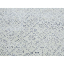 Load image into Gallery viewer, 9&#39;1&quot;x11&#39;10&quot; Ivory, Hand Knotted 100% Cotton, Agra With Mughal Flower Bouquet Trellis Design, Oriental Rug FWR451302