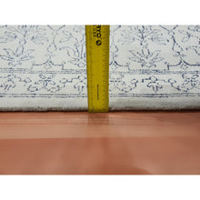 Load image into Gallery viewer, 9&#39;1&quot;x11&#39;10&quot; Ivory, Hand Knotted 100% Cotton, Agra With Mughal Flower Bouquet Trellis Design, Oriental Rug FWR451302