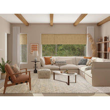 Load image into Gallery viewer, 9&#39;10&quot;x14&#39;1&quot; Ivory, Hand Knotted Modern Roman Key Design, Pure Raised Silk with Textured Oxidized Wool, Oriental Rug FWR451320