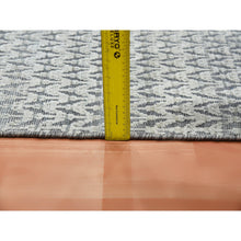 Load image into Gallery viewer, 8&#39;x10&#39; Charcoal Black, Pure Raised Silk Hand Knotted, Repetitive Pattern With Oxidized Textured Wool, Oriental Rug FWR451332