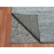 Load image into Gallery viewer, 8&#39;10&quot;x8&#39;10&quot; Gray, Plant Based Silk, Transitional Design Raised Pattern Hand Knotted, Square Oriental Rug FWR451338
