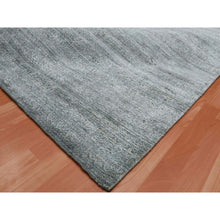 Load image into Gallery viewer, 8&#39;10&quot;x8&#39;10&quot; Gray, Plant Based Silk, Transitional Design Raised Pattern Hand Knotted, Square Oriental Rug FWR451338