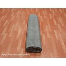 Load image into Gallery viewer, 8&#39;10&quot;x8&#39;10&quot; Gray, Plant Based Silk, Transitional Design Raised Pattern Hand Knotted, Square Oriental Rug FWR451338