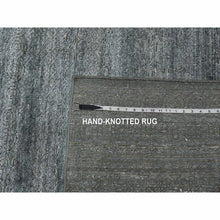 Load image into Gallery viewer, 8&#39;10&quot;x8&#39;10&quot; Gray, Plant Based Silk, Transitional Design Raised Pattern Hand Knotted, Square Oriental Rug FWR451338