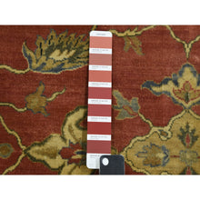 Load image into Gallery viewer, 9&#39;10&quot;x15&#39;4&quot; Copper Red, Antiqued Persian Sultanabad Design, 250 Kpsi Distressed, 100% Wool Hand Knotted, Oversized Oriental Rug FWR451368