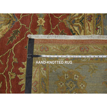 Load image into Gallery viewer, 9&#39;10&quot;x15&#39;4&quot; Copper Red, Antiqued Persian Sultanabad Design, 250 Kpsi Distressed, 100% Wool Hand Knotted, Oversized Oriental Rug FWR451368