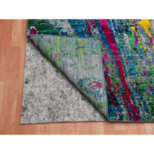 Load image into Gallery viewer, 9&#39;x11&#39;9&quot; Gray Lava Design, Sari Silk With Wool Hand Knotted, Oriental Rug FWR451476