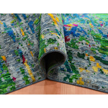 Load image into Gallery viewer, 9&#39;x11&#39;9&quot; Gray Lava Design, Sari Silk With Wool Hand Knotted, Oriental Rug FWR451476