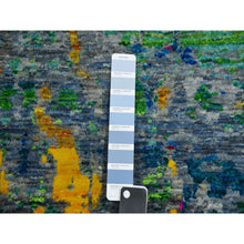 Load image into Gallery viewer, 9&#39;x11&#39;9&quot; Gray Lava Design, Sari Silk With Wool Hand Knotted, Oriental Rug FWR451476