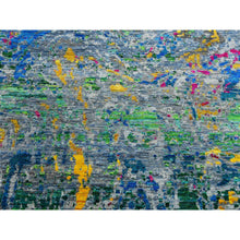 Load image into Gallery viewer, 9&#39;x11&#39;9&quot; Gray Lava Design, Sari Silk With Wool Hand Knotted, Oriental Rug FWR451476