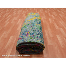 Load image into Gallery viewer, 9&#39;x11&#39;9&quot; Gray Lava Design, Sari Silk With Wool Hand Knotted, Oriental Rug FWR451476