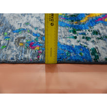 Load image into Gallery viewer, 9&#39;x11&#39;9&quot; Gray Lava Design, Sari Silk With Wool Hand Knotted, Oriental Rug FWR451476