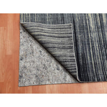 Load image into Gallery viewer, 10&#39;1&quot;x14&#39;2&quot; Gray And Black, Densely Woven Pure Wool, Hand Knotted Modern Ombre Design, Oriental Rug FWR451512