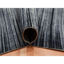 Load image into Gallery viewer, 10&#39;1&quot;x14&#39;2&quot; Gray And Black, Densely Woven Pure Wool, Hand Knotted Modern Ombre Design, Oriental Rug FWR451512