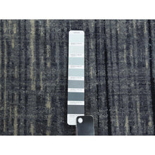 Load image into Gallery viewer, 10&#39;1&quot;x14&#39;2&quot; Gray And Black, Densely Woven Pure Wool, Hand Knotted Modern Ombre Design, Oriental Rug FWR451512